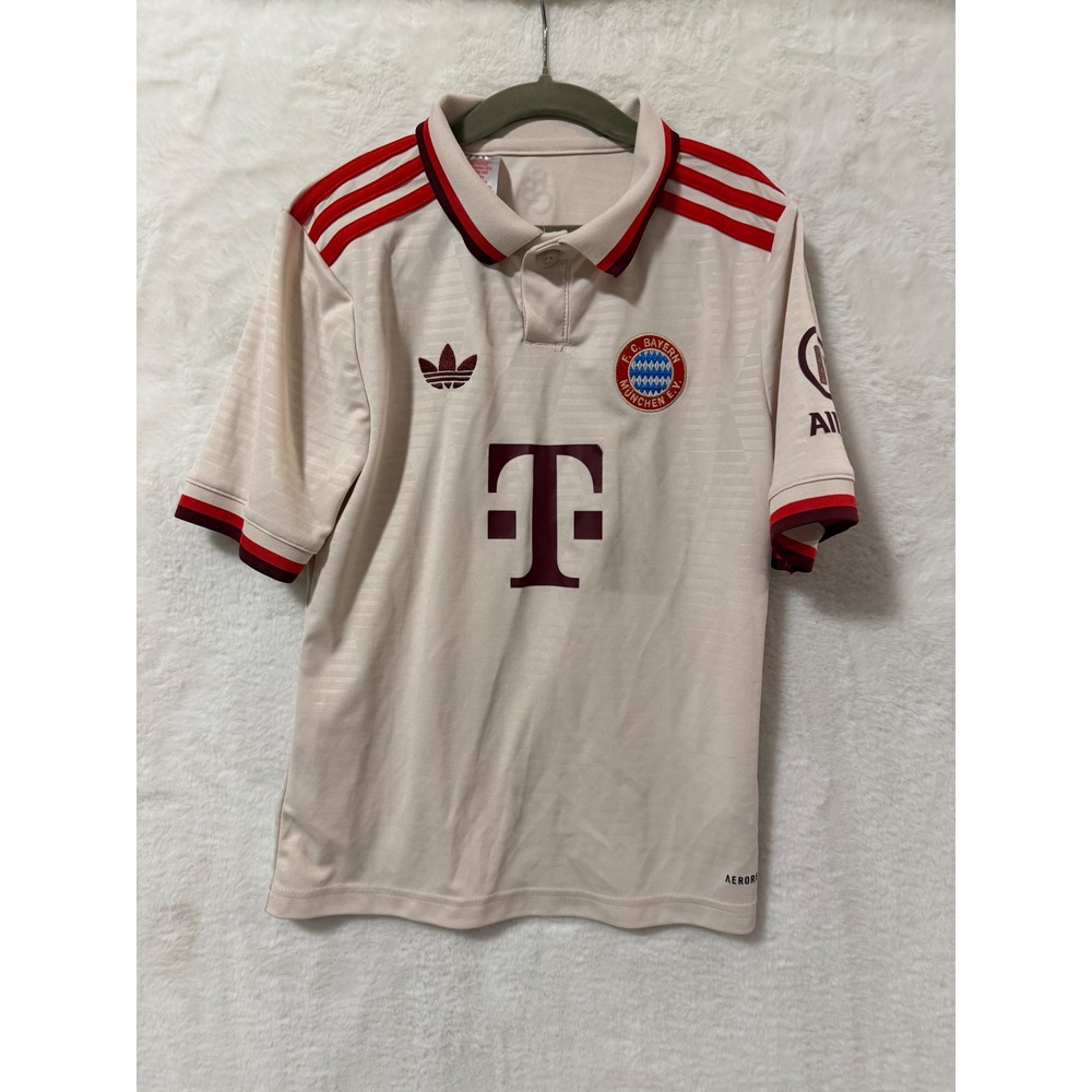 Adidas FC Bayern Munich Harry Kane Jersey Youth Size S 9-10Y Third Kit Cream Red